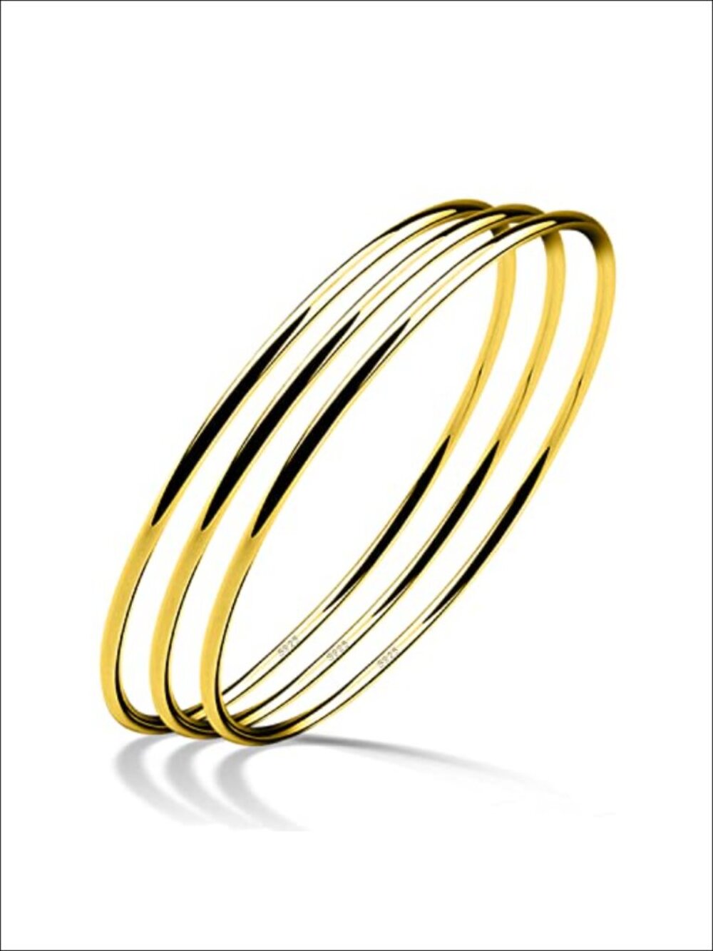 925 Sterling Silver Bangle Bracelet Set Handmade Italian Solid Rose Gold Fine